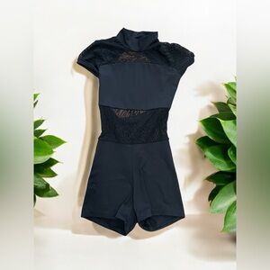 LEAPIN' LEOTARDS Size Small Dance Costume Shorts Romper Backless